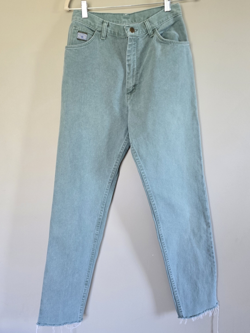 Vintage Wrangler Women's Slim Straight Jeans in Light Teal